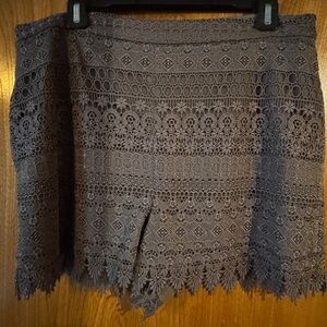 BCBG Maxazria army green lace shorts, never worn. Size large